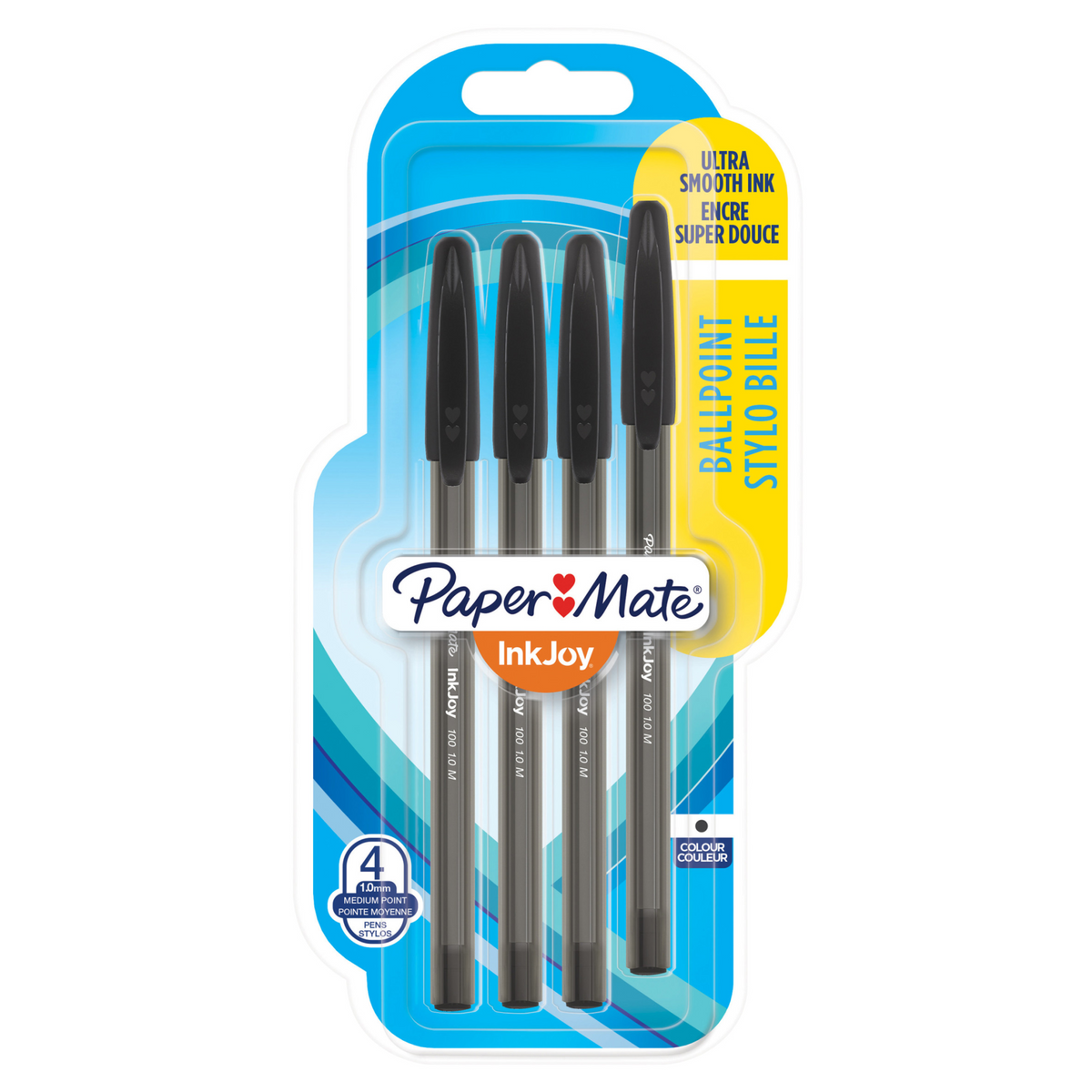 Paper Mate InkJoy Ballpoint Black Pens 4 Pack