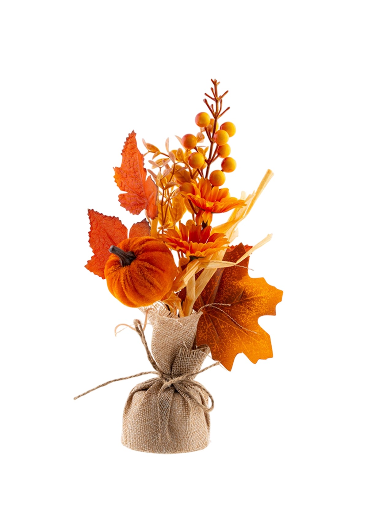 Faux Flowers in Jute Wrap
