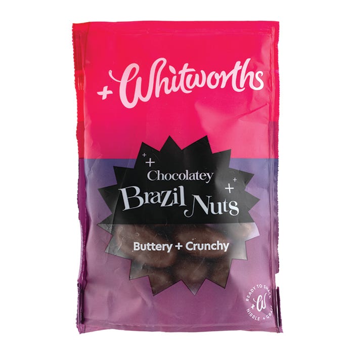 Whitworths Chocolatey Brazil Nuts, 95g