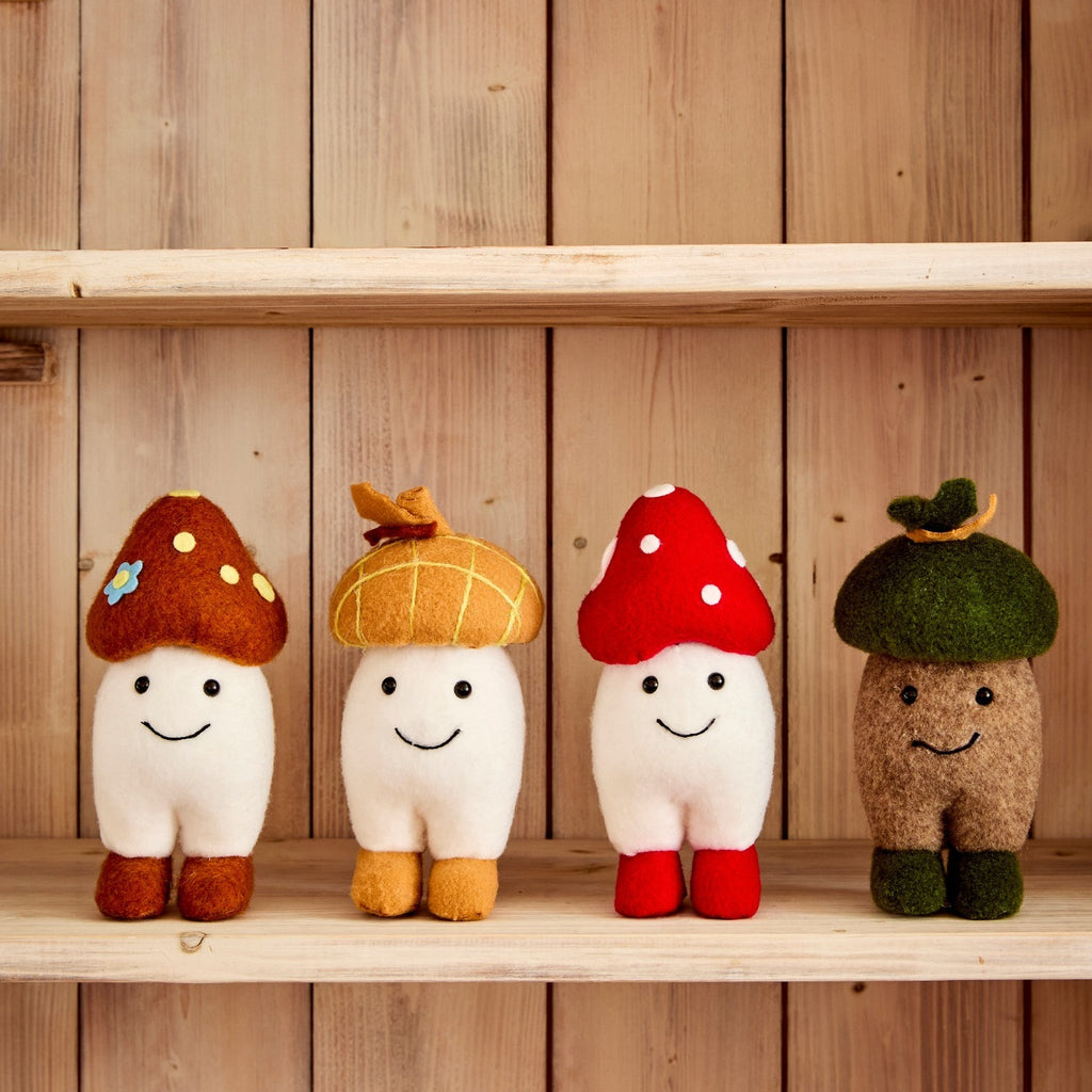 Woodland Mushroom Character Decorations 4 Assorted